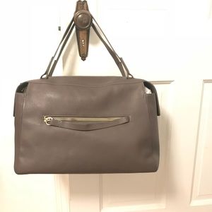 Lia Numa Gray Leather Satchel